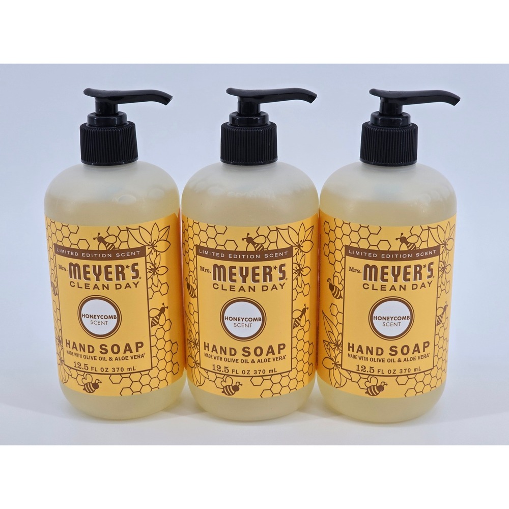 Mrs. Meyer's Clean Day Honeycomb Hand Soap 12.5oz Limited Edition Lot of 3